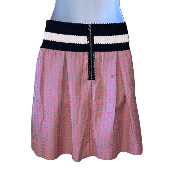 Anthropologie pink black & white Maeve Ballad Swing Skirt - Picture 4 of 5